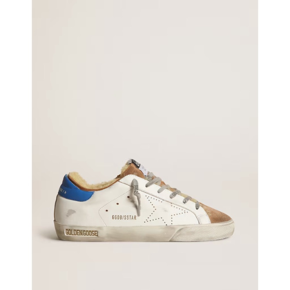 Super-Star with shearling lining and perforated star